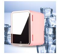 Mini Fridge For Bedroom, With Led Mirror, 8L Capacity Mini Refrigerator, Hot And Cold, Car And Home Dual Use Refrigerator, For Refrigerating Makeup And Food,Pink