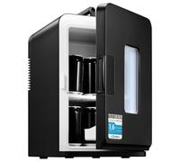 Mini Fridge for Bedrooms 15 Liter/21 Cans, Upgrade Potable Small Fridge AC+DC Power for Car, Drinks Fridge for Camping, Cooler and Warmer Skincare Fridge for Food, Max & ECO Mode, Black