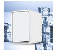 Mini Fridge For Car, With Led Mirror, 8L Capacity Mini Fridge Skin Care, Chill Or Heat, Ac 220v, Dc 12v Mini Refrigerator, For Desktop Or Travel,White