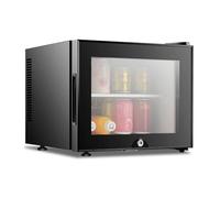 Mini Fridge Glass Door Soda Beer Wine Stainless Steel Low Noise Energy Saving Glass Door With Lock Fridge,20L Small Fridge For Hotel Rooms Dormitory