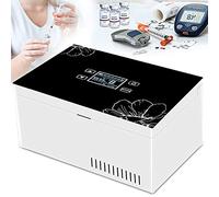 Mini Fridge Insulin Refrigerated Box, Thermostat Drug Reefer, Medical Insulin Cooler Travel Case 2-8 ℃, Drug Freezer for Diabetes People, USB Refrigerator with Battery,Battery*2