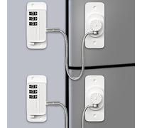 Mini Fridge Locks for Kids No Drill Refrigerator Locks for Adults Cupboard Lock Child Safety Locks for Cabinets Drawer Locks Freezer Lock Baby Proofing (White,2)