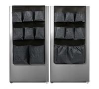 Mini Fridge Organizer Dorm Essentials Over the Fridge Caddy Organizer with 15 Pockets Fridge Dust Cover for Dorm Office Pantry Plate Spice Cutlery Napkins