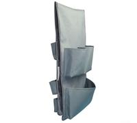 Mini Fridge Organizer Storage Bag with Multiple Pockets for Dorm Office Refrigerator Heavy-Duty 600D Oxford Cloth Hanging Caddy Space-Saving Design 55 x 16.5 Inches Kitchen Home School(Gray)