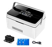Mini Fridge Portable Car Insulin Cooler Box Mini Drug Refrigerator Insulin Cooler Case Constant Temperature Medicine Refrigerator for Travel Office 3batteries