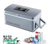 Mini Fridge Portable Insulin Cool Box, Mini Intelligent Electric Fridge Cooler Bag, with Car Usb Charging Cable, for Travel Cool Box, Airplane, Car, Family,220V-Battery*2