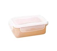 Mini Fridge Preservation Box Portable Transparent Sealed Lunch Box Kitchen Round Square Food Bento Storage Container(Pink 280ml)