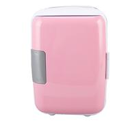 Mini Fridge, Quick Cooling Small Portable Car Cooler, 4L Capacity, Durable ABS for Cosmetics (Pink)