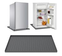Mini Fridge Silicone Mat, 60x60cm Washable Fridge Drip Pan with 1.7cm Raised Edges, Soft Under Refrigerator Floor Protector, Non Slip Refrigerator Mat for Washer, Wine Cabinet and Coffee Machine