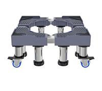 Mini Fridge Stand, Adjustable Refrigerator Base with 8 Strong Feet Length 16-24.8in Height Adjustable 7.1-7.9in in Load 100kg Multifunction Movable Wash Machine Stand Base With Vibration Mat Grey