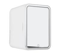 Mini Fridge With Led Lights, With Led Mirror, 8L Capacity Skin Care Refrigerator, Chill Or Heat, Ac 220v, Dc 12v Mini Refrigerator, For Bedroom, Office And Car,White