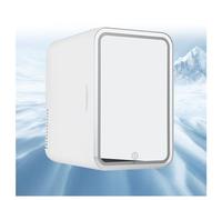 Mini Fridge With Mirror, With Led Mirror, 8L Capacity Mini Fridge For Room, Hot And Cold, Car And Home Dual Use Fridge Skincare, For Bedroom, Office And Car,White
