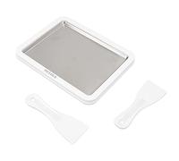 Mini Fried Yogurt Machine, Fruit Ice Cream Maker, Large Capacity Stainless Steel DIY Ice Cream Tray with 2 Ice Shovels, Perfect for Kids and Family Fun