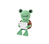 Mini Frog Positive Crochet Animals Essentials Stuffers for Women Men Girls Boys Coworkers Friends, Emotional Support Crochet Plush Knitted Doll Encouragement Inspirational Birthday Office Gift Ideas