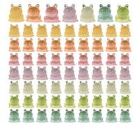 Mini Frogs, 70Pcs Luminous Mini Resin Frogs Glow in the Dark Tiny Frogs 7 Colors Tiny Plastic Frogs Mini Animals Figures DIY Ornament for Garden Dollhouse Decor, Mini Frogs