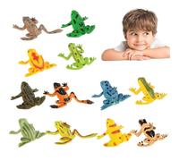 Mini Frogs Figurines Set - 12Pcs PVC Animal Toys, Educational Nature Learning Models Durable Kids Play Figures Realistic Design | Party Decor Zoo Pond Craft Teaching Aid Creative Use Wide Uses
