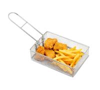 Mini Fry Baskets - Stainless Steel Folding Food Strainer, Durable French Chip Basket, Portable Cooking Compact Kitchen Tableware | Practical for Picnics Hiking Party BBQ Restaurant Dorm Apartment