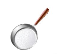 Mini Frying Pan, Round Mini Skillet, Small Frying Pan, Stainless Steel Flat Bottomed Frying Pan, With Wooden Handle, For Omelette/Frying/Cooking(12cm)