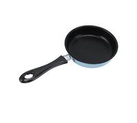 Mini Frying Pan, Stainless Steel Omelette Pan Induction Pot Round Breakfast Small Fry Egg Pan with Long Handle 12cm for Kitchen Cooker Camping Cooking(Blue)