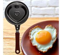 Mini Frying Pan with Non-Stick Coating, Mini Pan for One Egg Fried Egg Pan Mini Egg Pan with Handle, Non-Stick Coating, Portable Diameter 12 cm (Heart)