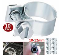 Mini Fuel Line Hose Clamp, 9mm Width Carbon Steel Galvanized Jubilee Clip for Diesel Petrol Pipe Coolant Radiator, 10-Pack