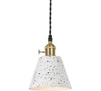 Mini Funnel-Shaped Concrete Pendant Light Terrazzo Hanging Chaner E27 Ceiling Lamp for Bedroom Dining Room Kitchen Island Living Room