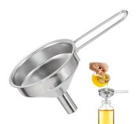 Mini Funnels Filling Bottles - 3.94x1.89x2.2in Metal Funnel with Strainer, Compact Portable Transfer Tool for Kitchen Use | Spices Oils Liquor Travel Camping Smooth Delicate Hook Storage