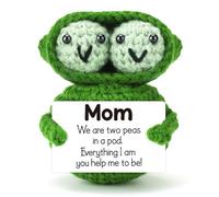 Mini Funny Pea Mothers Day Mom Gifts from Daughter Son, New Bonus Step Mom Mama Mother in Law Birthday Gifts Ideas, I Love You Small Cute Stuff Things, Handmade Emotional Positive Crochet Peas