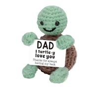 Mini Funny Turtle Gift From Daughter And Son To Dad - Pretty Gift For Father's Day, Handmade Positive Crochet Turtle