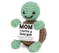 Mini Funny Turtle Mom Birthday Gifts from Daughter Son, New Bonus Step Mom Mama Mother in Law Gifts Ideas, I Love You Small Cute Stuff Things, Handmade Emotional Positive Crochet Turtle