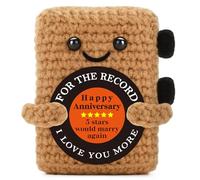 Mini Funny Vinyl Record Gifts for Valentines Day Wedding Anniversary Men Women Him Her, Romantic Anniversary I Love You Gifts for Husband Wife Couples Handmade Crochet Vinyl Record Home Desk Decor