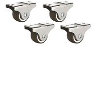 Mini Furniture Casters Low Profile Soft Rubber Wheels Directional Rolling Caster Wheels NoiseFree 2inch Fixed Ideal for Carts and Drawers Set of 4