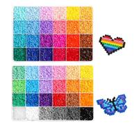 Mini Fuse Beads Kit, 2.6mm Fuse Beads Set, 8400pcs 24 Colors DIY Craft Kit, 19x13x1.9 Cm Storage Box for Artistic Projects and Educational Activities, Creative Gift for Boys Girls