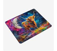 Mini Gaming Mouse Pad 20x15cm, Colorful Mouse Mat Highland Cow Desk Mat, Soft Smooth Waterproof Surface, Anti-Slip Rubber Base Mousepad, Stitched Edges Desk Pad, Portable Office PC Accessories S0-54