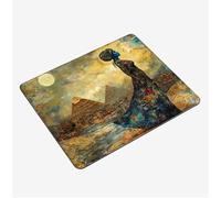Mini Gaming Mouse Pad 24x20cm, Abstract Mouse Mat Pyramid Desk Mat, Soft Smooth Waterproof Surface, Anti-Slip Rubber Base Mousepad, Stitched Edges Desk Pad, Portable Office PC Accessories S0-332