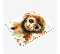 Mini Gaming Mouse Pad 24x20cm, Animal Mouse Mat Monkey Desk Mat, Soft Smooth Waterproof Surface, Anti-Slip Rubber Base Mousepad, Stitched Edges Desk Pad, Portable Office PC Accessories Gifts S0-1340