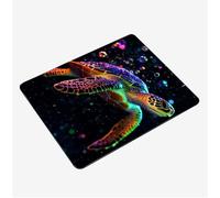 Mini Gaming Mouse Pad 24x20cm, Black Mouse Mat Turtle Desk Mat, Soft Smooth Waterproof Surface, Anti-Slip Rubber Base Mousepad, Stitched Edges Desk Pad, Portable Office PC Accessories Gifts S0-1212