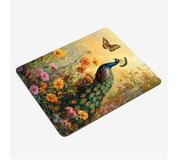 Mini Gaming Mouse Pad 24x20cm, Butterfly Mouse Mat Animal Desk Mat, Soft Smooth Waterproof Surface, Anti-Slip Rubber Base Mousepad, Stitched Edges Desk Pad, Portable Office PC Accessories S0-1426