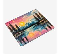 Mini Gaming Mouse Pad 24x20cm, Landscape Mouse Mat Abstract Desk Mat, Soft Smooth Waterproof Surface, Anti-Slip Rubber Base Mousepad, Stitched Edges Desk Pad, Portable Office PC Accessories S0-624