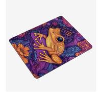 Mini Gaming Mouse Pad 24x20cm, Purple Mouse Mat Frog Desk Mat, Soft Smooth Waterproof Surface, Anti-Slip Rubber Base Mousepad, Stitched Edges Desk Pad, Portable Office PC Accessories Gifts S0-1216