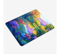 Mini Gaming Mouse Pad 24x20cm, Purple Mouse Mat Geometry Desk Mat, Soft Smooth Waterproof Surface, Anti-Slip Rubber Base Mousepad, Stitched Edges Desk Pad, Portable Office PC Accessories S0-1124