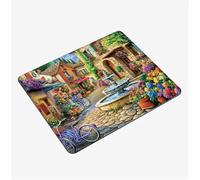 Mini Gaming Mouse Pad 24x20cm, Small Town Mouse Mat Landscape Desk Mat, Soft Smooth Waterproof Surface, Anti-Slip Rubber Base Mousepad, Stitched Edges Desk Pad, Portable Office PC Accessories S0-312