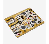 Mini Gaming Mouse Pad 24x20cm, Yellow Mouse Mat Abstract Desk Mat, Soft Smooth Waterproof Surface, Anti-Slip Rubber Base Mousepad, Stitched Edges Desk Pad, Portable Office PC Accessories S0-1384