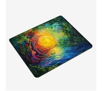 Mini Gaming Mouse Pad 24x20cm, Yellow Mouse Mat Green Desk Mat, Soft Smooth Waterproof Surface, Anti-Slip Rubber Base Mousepad, Stitched Edges Desk Pad, Portable Office PC Accessories Gifts S0-566