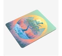 Mini Gaming Mouse Pad 29x24cm, Abstract Mouse Mat Landscape Desk Mat, Soft Smooth Waterproof Surface, Anti-Slip Rubber Base Mousepad, Stitched Edges Desk Pad, Portable Office PC Accessories S0-1128