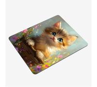 Mini Gaming Mouse Pad 30x25cm, Animal Mouse Mat Cat Desk Mat, Soft Smooth Waterproof Surface, Anti-Slip Rubber Base Mousepad, Stitched Edges Desk Pad, Portable Office PC Accessories Gifts S0-1428