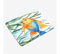 Mini Gaming Mouse Pad 30x25cm, Animal Mouse Mat Fish Desk Mat, Soft Smooth Waterproof Surface, Anti-Slip Rubber Base Mousepad, Stitched Edges Desk Pad, Portable Office PC Accessories Gifts S0-1130