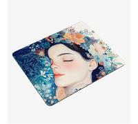 Mini Gaming Mouse Pad 30x25cm, Blue Mouse Mat Girl Desk Mat, Soft Smooth Waterproof Surface, Anti-Slip Rubber Base Mousepad, Stitched Edges Desk Pad, Portable Office PC Accessories Men Gifts S0-1396