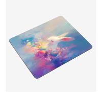 Mini Gaming Mouse Pad 30x25cm, Blue Mouse Mat White Desk Mat, Soft Smooth Waterproof Surface, Anti-Slip Rubber Base Mousepad, Stitched Edges Desk Pad, Portable Office PC Accessories Gifts S0-1374