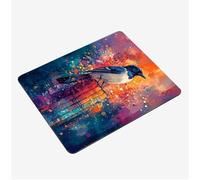 Mini Gaming Mouse Pad 30x25cm, Colorful Mouse Mat Bird Desk Mat, Soft Smooth Waterproof Surface, Anti-Slip Rubber Base Mousepad, Stitched Edges Desk Pad, Portable Office PC Accessories Gifts S0-1434